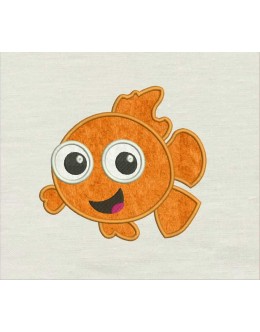 Nemo applique embroidery design